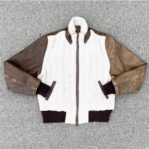 Cockpit USA Rogue Wool & Leather Bomber Jacket Women’s USA Made 21.25x23.5